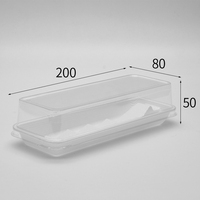 Plateau texturé antidérapant de qualité alimentaire transparent avec compartiments inclinés et fente intégrée pour fourchettes, idéal pour les pâtisseries et les sushis