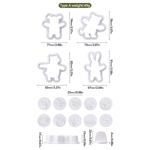 Cina all'ingrosso Kit di biscotti fai da te <span class=keywords><strong>per</strong></span> bambini Multi-espressione Bear Cookie Cutter con forme di stelle quadrate personalizzabili strumenti di cottura - Product Image 5