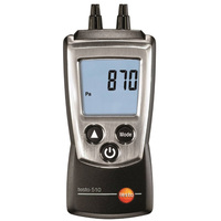 Testo 510 Gamme 0 à 100 HPa Manomètre à compensation de température Testo 510 Compteur de pression différentielle à plage automatique numérique