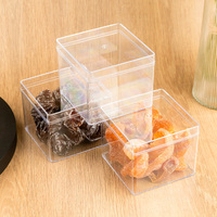 Boîtes carrées en plastique PS de qualité alimentaire recyclables en gros, avec couvercles transparents, pour mousse au chocolat, mini boîtes à bonbons