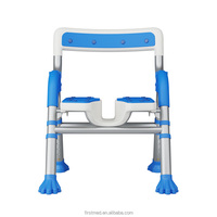 Chaise de douche pliable en alliage d'aluminium à rainures 3D antidérapante avec une capacité de 136 kg pour personnes âgées - Robuste et portable