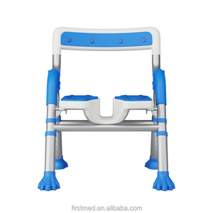 <span class=keywords><strong>Chaise</strong></span> <span class=keywords><strong>de</strong></span> <span class=keywords><strong>douche</strong></span> pliable en alliage d'aluminium à rainures 3D antidérapante avec une capacité <span class=keywords><strong>de</strong></span> 136 kg pour personnes âgées - Robuste et portable - Product Image 2