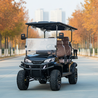 Voiturette de golf électrique 72V 5kW 4 places, couleur de carrosserie personnalisable, coffre de chargement supplémentaire, certifiée DOT, pour les stations balnéaires américaines