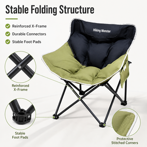 Two-Tone Thickened <b>Folding</b> Modern Stainless Steel <b>Moon</b> <b>Chair</b> Portable Outdoor Camping Picnic Beach Garden Outdoor Furniture - Product Image 2
