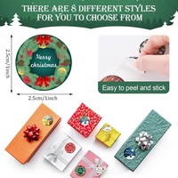 Autocollants ronds personnalisés Joyeux Noël, 500 pièces/rouleau, étiquettes adhésives pour emballages cadeaux et pâtisseries