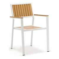 Vente flash : Ensemble de meubles d'extérieur modernes et confortables en 6 pièces, structure en aluminium, table et chaises en plastique pour restaurant