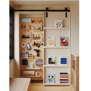 モダンデザインクラシックインテリアソリッドウッドバーンドア防音スライドハードウェアソフトクローズスチールプラスチック材料寝室用 - Product Image 5