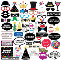 Kit d'accessoires photo pour cocktail, couronne, barbe, lunettes, masque, étoile, lèvre, cupcake, chapeau, étiquette, panneau, cravate, pour mariage, remise de diplôme, anniversaire, fête, événement