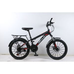 Vélo de montagne pour adolescents OEM 20 pouces, 21 vitesses, freins à <span class=keywords><strong>disque</strong></span>, fourche à suspension, cadre en acier, avec <span class=keywords><strong>porte</strong></span>-bagages arrière - Product Image 1