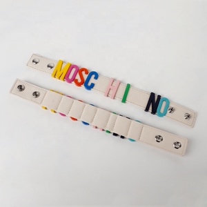 Haute qualité mode bulle bricolage creux 3d perles personnalisé en acier inoxydable charme lettre en cuir collier écharpe décoration imprimer - Product Image 4