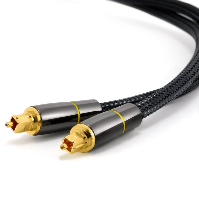 Digital Optical Audio Toslink Cable | Braided SPDIF Optical Fiber Cable PVC Twisted Pair for TV Soundbar Speakers Monitors
