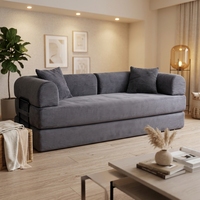 Canapé d'angle moderne trois places convertible avec matelas en mousse, forme fixe, pieds en bois pour hôtel, villa, salon