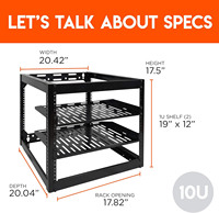 Armoire de serveur murale 10U à cadre ouvert, armoire de données, armoire réseau pour serveurs, équipement audiovisuel