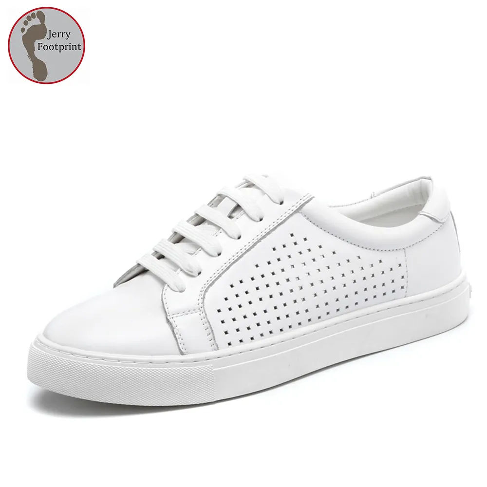Casual Sneaker Manufacturer Latest Sport Breathable Genuine Leather Made White Flat Sneakers Black White Casual Shoes For Men an