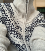 Pull en tricot de Noël pour femmes, cardigan jacquard Fair Isle, col roulé entièrement zippé, hiver, fabrication OEM personnalisée, vente en gros
