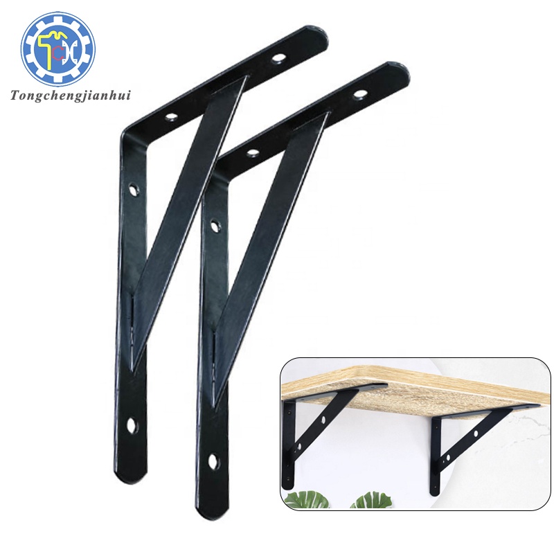 Custom Made Heavy Duty Flat Sheet Metal Shelf Supporting Floating Bracket For Wall Mounted