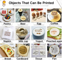 Evebot mesin cetak kopi Latt tinta dapat dimakan Diy tinta dapat dimakan 3d pencetak kue makanan Hotel pena cetak untuk roti minuman