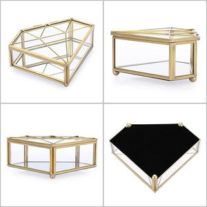 Коробка для украшений в форме бриллиантов, декоративная коробка из прозрачного стекла, маленький металлический футляр для украшений, коробка-органайзер для девочек, женщин - Product Image 4