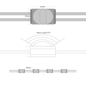 เลนส์ 60 ลูเมน 1LED SMD2835 170 °   โมดูล LED แบบเปล่งแสง เหมาะสำหรับไฟป้าย LED และตัวอักษรตกแต่ง - Product Image 3