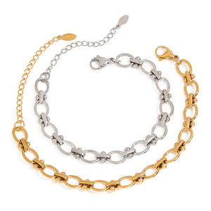 Conjunto de Pulseras de Acero Inoxidable, Cadena en Forma de O, Diseño Geométrico, Joyería para Mujer, Accesorio de Moda - Product Image 5