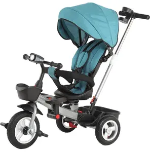 Multi functional children's backrest three gear adjustable tricycle stroller