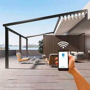 Pérgola <span class=keywords><strong>de</strong></span> Jardín <span class=keywords><strong>de</strong></span> Aluminio <span class=keywords><strong>para</strong></span> Exteriores con Techo <span class=keywords><strong>de</strong></span> <span class=keywords><strong>Lona</strong></span> Plegable Eléctrico <span class=keywords><strong>para</strong></span> el Espacio Exterior - Product Image 2