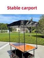 Chariot de camping pliable BTYP TC-06 avec auvent et table réglable en hauteur, construction métallique pour utilisation en extérieur