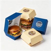 Emballage personnalisé pour restaurants à emporter, restauration rapide, frites, poulet frit, hamburger, boîte en papier pour emporter, conteneur de restauration