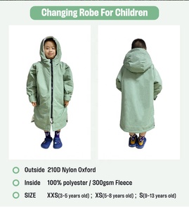 <span class=keywords><strong>Bata</strong></span> de Cambio para Niños con Capucha, <span class=keywords><strong>Impermeable</strong></span>, de Nailon Liso, con Logotipo Personalizado, para Surf y Natación, con Características de Secado Rápido y Mantenimiento del Calor - Product Image 3