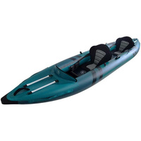 Kayak Canoë Léger en PVC Populaire pour 2 Personnes, 3,1-4m, Bateau de Pêche avec Siège et Moteur, Garantie 1 An