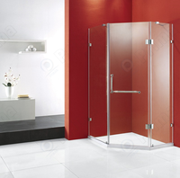 Cabine bas de salle de bain et surround noir salle de douche de luxe portable clos modulaire en verre trempé porte de douche