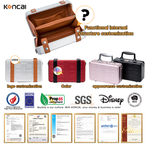 Maleta de viaje de aluminio personalizada al por mayor, maletín duro, estuche de maquillaje de viaje de lujo personalizado, minibolsa cruzada de aluminio - Product Image 2