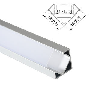 1818热卖发光二极管线性光三角形发光二极管铝型材，用于角落照明，带超质量扩散盖 - Product Image 3