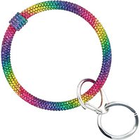 Wrist let Rainbow Sparkly Armband Schlüssel ring Strass Pave Armreif Lanyard Schlüssel bund W1070