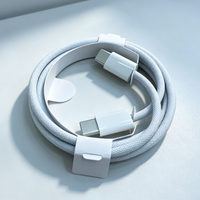 Câble USB-C vers C en nylon pour iPhone, longueur 1 m, interface C-C avec emballage d'origine, version processus original