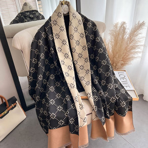 Sciarpa Invernale in <span class=keywords><strong>Cashmere</strong></span> per Donne, Pashmina Calda, <span class=keywords><strong>Sciarpe</strong></span> Coperta, Foulard Femminile di Lusso, Design di Marca, Scialle Avvolgente, Sciarpa Spessa - Product Image 3