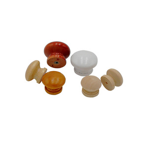 Mushroom Furniture Wooden Handles Round Cabinet <b>Knobs</b> Durable Traditional Design - Product Image 4