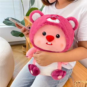 Peluche Orsetto Fragola Castoro 35-55CM, Cuscino Animale Carino, Giocattolo Antistress Delicato sulla Pelle - Product Image 6