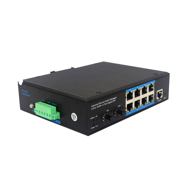 SunSoont 12-52V 10 ports Full Gigabit Layer 2 managed Industrial POE switch