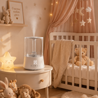Humidificateur d'air ultrasonique intelligent 4L à brume chaude et froide avec minuterie 12H, affichage numérique et diffuseur d'arômes pour la maison et la chambre