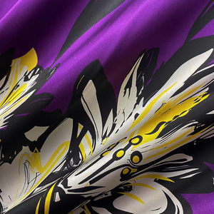 HYSK 100 <span class=keywords><strong>soie</strong></span> satin tissus naturel haute qualité fleur impression usine été chemise robe tissu écharpe <span class=keywords><strong>au</strong></span> mètre - Product Image 2