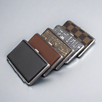 Étui à cigarettes rectangulaire en plastique PU fantaisie WAWA, logo personnalisé, impression sérigraphique, motifs multicolores, surface brillante