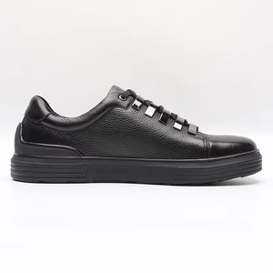 Chaussures de skate en gros pour hommes, chaussures décontractées en cuir noir respirant - Product Image 4