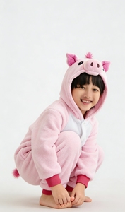 Disfraz de Halloween de Cerdo Haoxuan Ecológico de Algodón y Terciopelo con Mangas Abullonadas y Cierre de Botones, Mono de una Pieza para Niños y Bebés, Inspirado en TV/Películas - Product Image 6