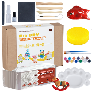 Argile sèche à l'air pour les adultes. <span class=keywords><strong>Kit</strong></span> <span class=keywords><strong>de</strong></span> <span class=keywords><strong>poterie</strong></span> pour débutants pour adultes. <span class=keywords><strong>Kit</strong></span> <span class=keywords><strong>de</strong></span> bricolage pour adultes, pâte à modeler blanche naturelle pour enfants - Product Image 1