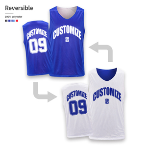 Camiseta de Baloncesto Reversible con Estampado Personalizado, de Secado Rápido, 100% Poliéster, Cuello en V, Transpirable, Absorbe la Humedad, Tejido Deportivo - Product Image 1