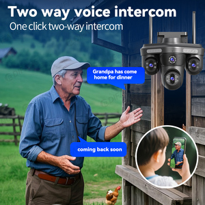 Üçlü Ekranlı Dış Mekan PTZ WiFi Güvenlik Kamerası 360 Derece Dönüş Renkli Gece Görüşü Hareket Algılama CMOS SD Kart Bulut IP66 - Product Image 5