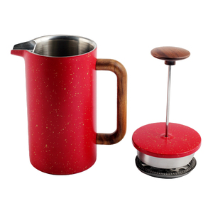 เครื่องชงกาแฟที่ทำจากสเตนเลสเครื่องชงกาแฟที่มีฉนวนกันความร้อนสองชั้นพร้อมที่จับและลูกบิดไม้ - Product Image 4