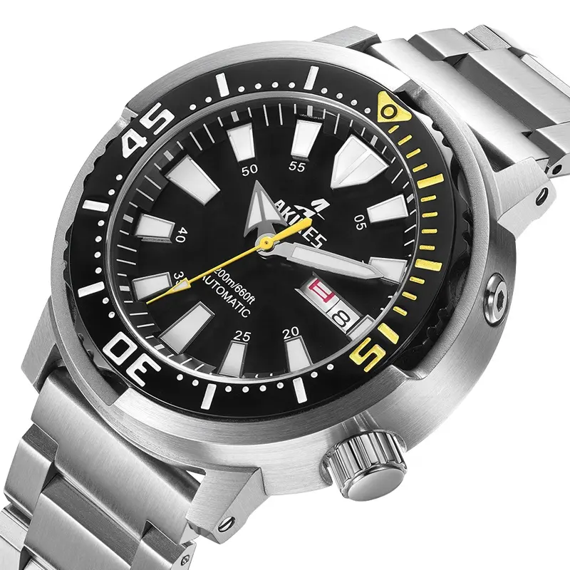 Tuna Nh 36 100 Meters Mechanical Automatic Custom Stainless Steel Diver Watch