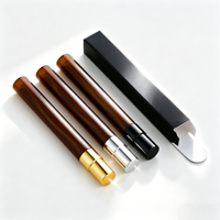 Botol Parfum Kaca Amber Silinder 10ml dengan Kotak Hitam/Putih Isi Ulang Mini Atomizer Portabel Tutup Logam Cetak Logo Kustom